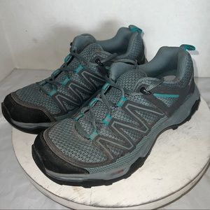 Salomon Pathfinder Womens Lace Up Hiking Low Top Shoe Sneaker Grey Size 7.5